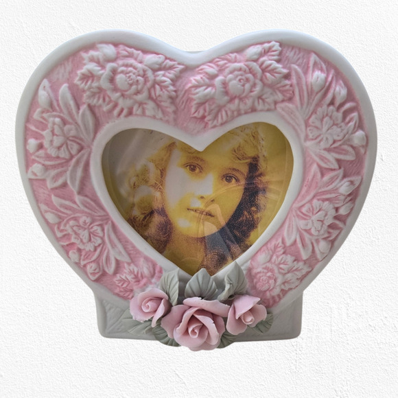 70s Vintage Bisque Rose Porcelain Matte Deadstock Bell Jewelry Dish Trinket Set - Picture 8 of 13